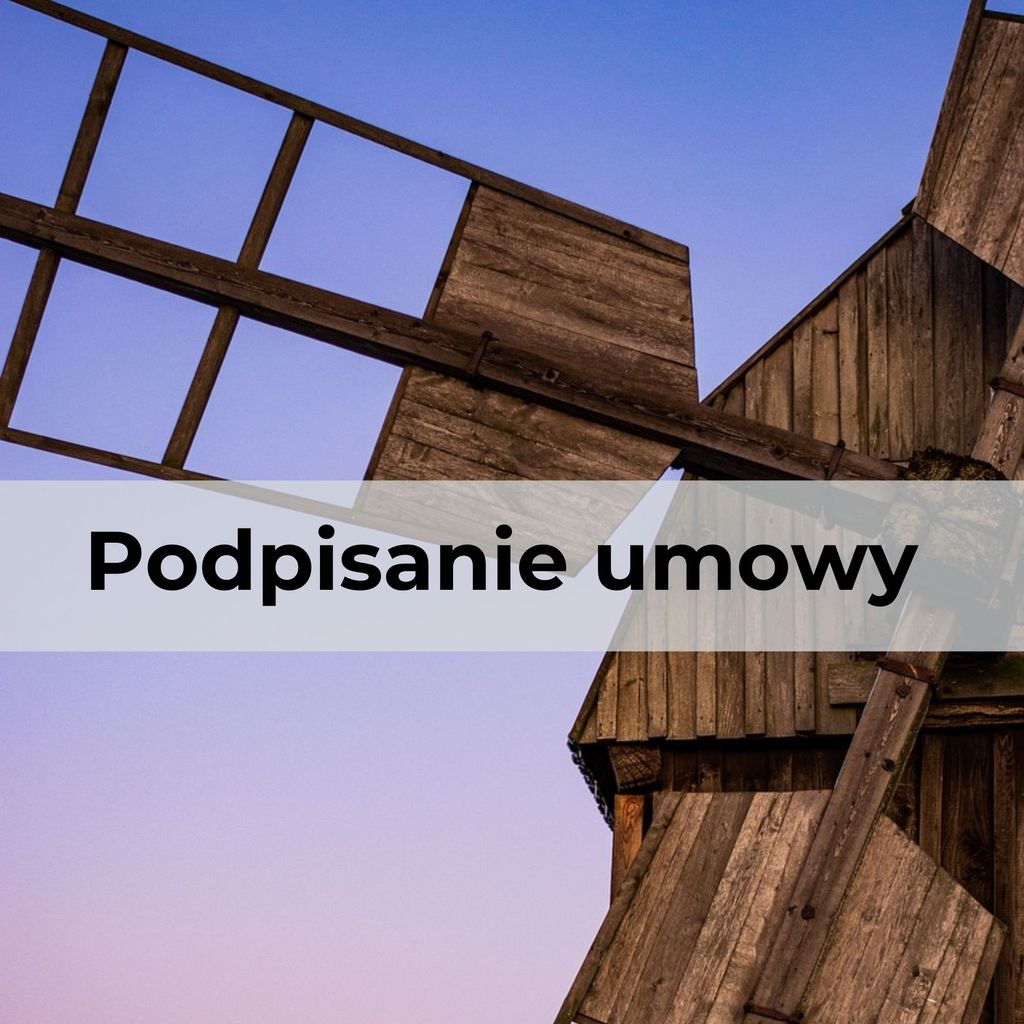 Podpisanie umowy na remont wiatraka 