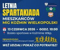 Plakat Letnia Spartakiada MiG Koźmin 2026