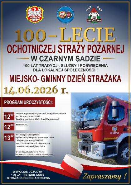 Plakat 100lecie OSP Czarny Sad